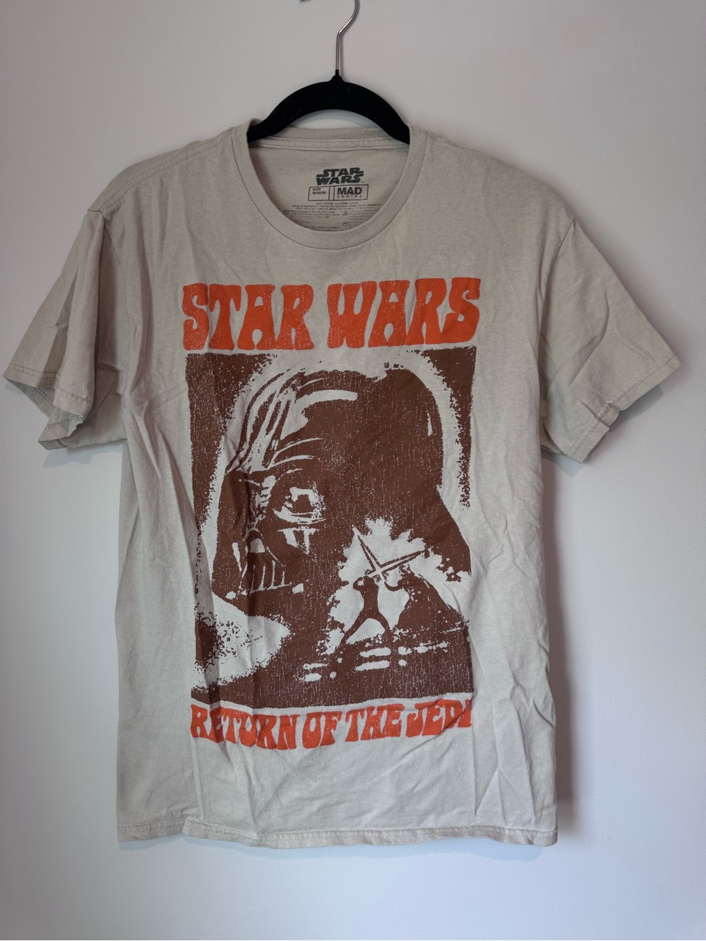 Star Wars Return of the Jedi Graphic Tee - Beige with Orange & Brown Print